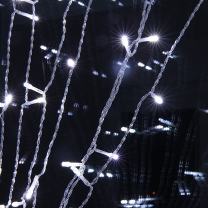 ELECTROPRIME UL588 10m IP43 Waterproof LED Curtain Light, 100 LEDs Fairy String Decorative Light with End Joint & 8 Model Functions, US Plug (White Light)
