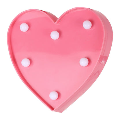 ELECTROPRIME Creative Heart Shape Warm White LED Decoration Light, 2 x AA Batteries Powered Party Festival Table Wedding Lamp Night Light(Pink)