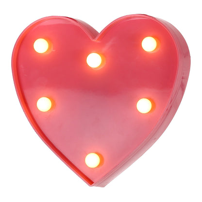 ELECTROPRIME Creative Heart Shape Warm White LED Decoration Light, 2 x AA Batteries Powered Party Festival Table Wedding Lamp Night Light(Pink)
