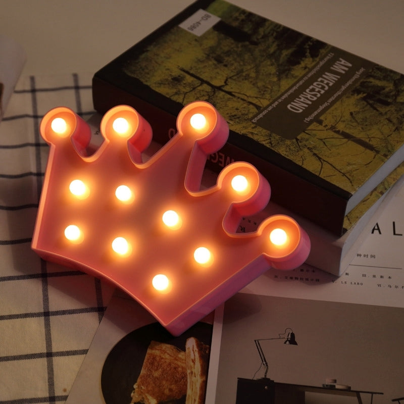 ELECTROPRIME Creative Crown Shape Warm White LED Decoration Light, 2 x AA Batteries Powered Party Festival Table Wedding Lamp Night Light(Pink)