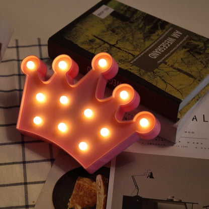 ELECTROPRIME Creative Crown Shape Warm White LED Decoration Light, 2 x AA Batteries Powered Party Festival Table Wedding Lamp Night Light(Pink)