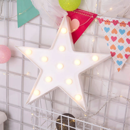 ELECTROPRIME Creative Pentagram Shape Warm White LED Decoration Light, 2 x AA Batteries Powered Party Festival Table Wedding Lamp Night Light(White)