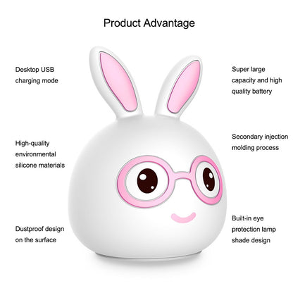 ELECTROPRIME Cartoon Colorful Changing Touch Pat Sensor Night Light, Creative Battery Powered LED Decoration Lamp Novelty Gift