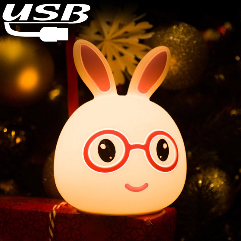 ELECTROPRIME Cartoon Colorful Changing Touch Pat Sensor Night Light, Creative USB Charging LED Decoration Lamp Novelty Gift