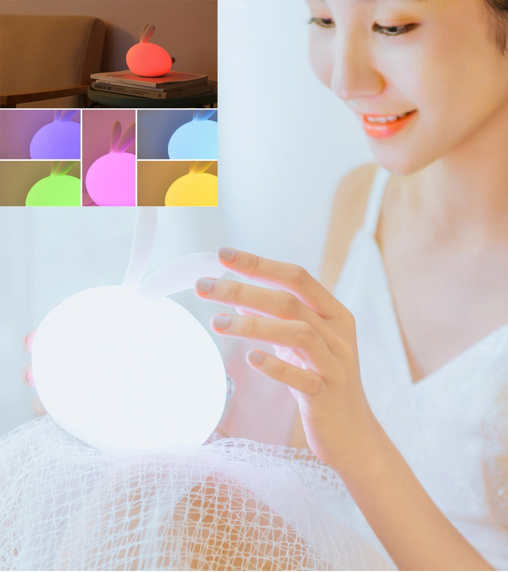 ELECTROPRIME 3life-302 Rabbit Shape Colorful Gradient LED Pat Light, 3-speed Brightness Adjustment Decorative Night Light for Bedroom, Study Room, Living Room