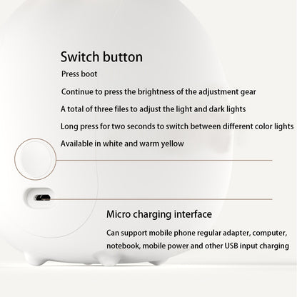 ELECTROPRIME 3life-317 Cute Rabbit LED Pat Light, 3-speed Brightness Adjustment Decorative Night Light for Bedroom, Study Room, Living Room