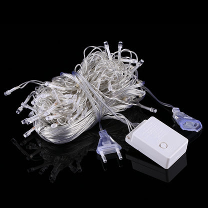 ELECTROPRIME 3.5m Blue Light LED Decoration Light, 96 LEDs Little Ice Bars String Light with End Joint & Multi-function Controller, EU Plug, AC 220V