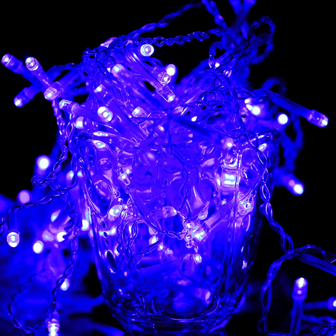 ELECTROPRIME 3.5m Blue Light LED Decoration Light, 96 LEDs Little Ice Bars String with End Joint & Multi-function Controller, US Plug, AC 110V(Blue Light)