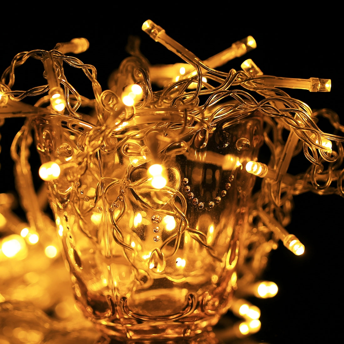 ELECTROPRIME 3.5m Blue Light LED Decoration Light, 96 LEDs Little Ice Bars String Light with End Joint & Multi-function Controller, US Plug, AC 110V