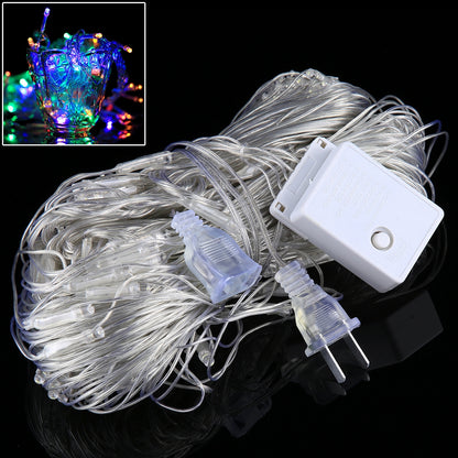 ELECTROPRIME 3m(Length) x 2m(Height) Colorful Light LED Decoration Light, 200 LEDs Reticular String Light with End Joint & Multi-function Controller, US Plug  AC 110V