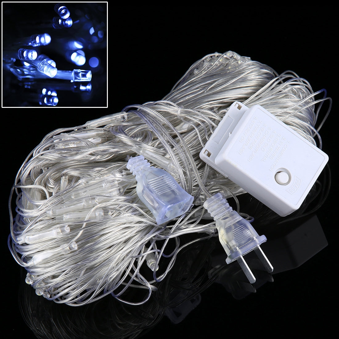 ELECTROPRIME 3m(Length) x 2m(Height) Colorful Light LED Decoration Light, 200 LEDs Reticular String Light with End Joint & Multi-function Controller, US Plug  AC 110V