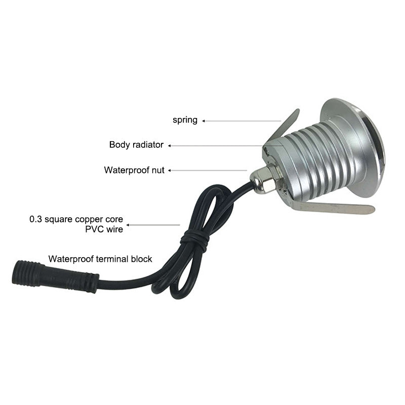 ELECTROPRIME 3W LED Embedded Polarized Buried Lamp IP67 Waterproof Turtle Shell Lamp Outdoor Garden Lawn Lamp, White Light 4000K Q1 One-way Light