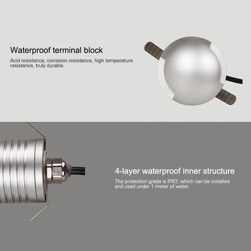 ELECTROPRIME 3W LED Embedded Polarized Buried Lamp IP67 Waterproof Turtle Shell Lamp Outdoor Garden Lawn Lamp, White Light 6000K Q1 One-way Light