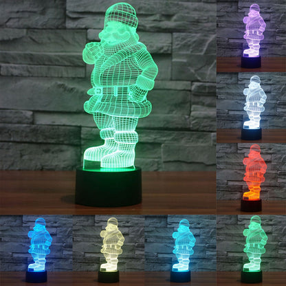 ELECTROPRIME Santa Claus Style 3D Touch Switch Control LED Light , 7 Color Discoloration Creative Visual Stereo Lamp Desk Lamp Night Light
