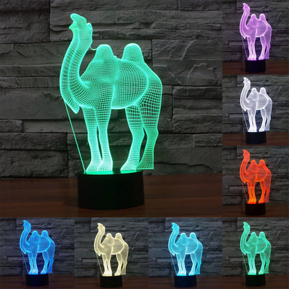 ELECTROPRIME Camel Style 3D Touch Switch Control LED Light , 7 Color Discoloration Creative Visual Stereo Lamp Desk Lamp Night Light