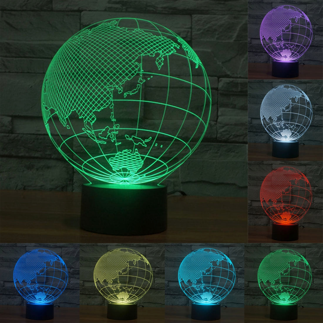 ELECTROPRIME Asia Style 3D Touch Switch Control LED Light , 7 Color Discoloration Creative Visual Stereo Lamp Desk Lamp Night Light