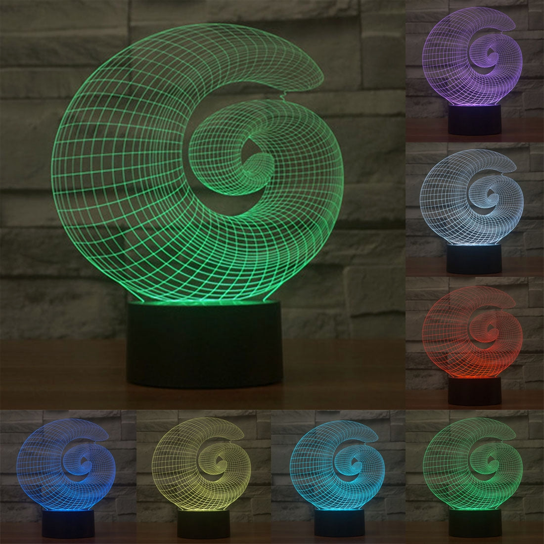 ELECTROPRIME Abstract Style 3D Touch Switch Control LED Light , 7 Color Discoloration Creative Visual Stereo Lamp Desk Lamp Night Light