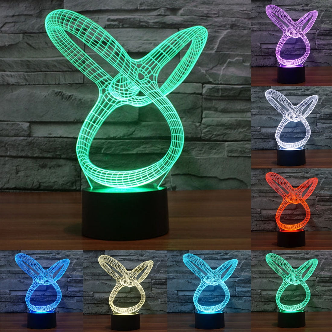 ELECTROPRIME Abstract Style 3D Touch Switch Control LED Light , 7 Color Discoloration Creative Visual Stereo Lamp Desk Lamp Night Light