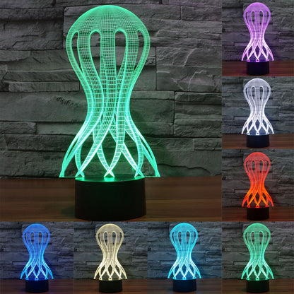 ELECTROPRIME Acaleph Style 3D Touch Switch Control LED Light , 7 Color Discoloration Creative Visual Stereo Lamp Desk Lamp Night Light