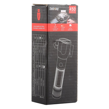 ELECTROPRIME 10W 450 Lumens IPX4 Waterproof Rechargeable LED Flashlight with Safety Hammer & 3-Modes
