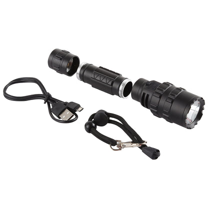 ELECTROPRIME 10W USB Charging XM-L2 T6 IPX6 Waterproof Strong LED Flashlight with 5-Modes & USB Cable & Rope