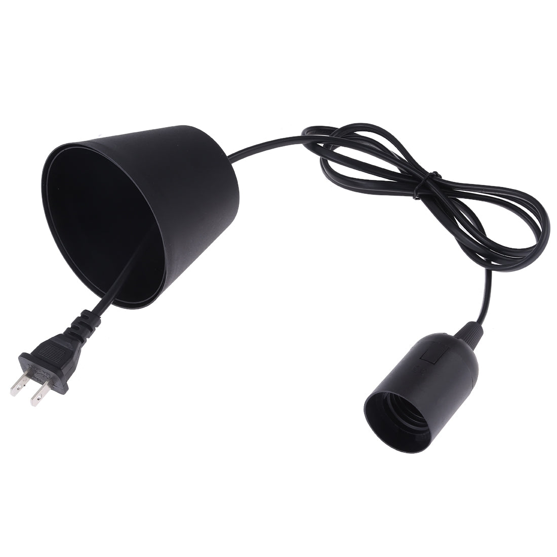 ELECTROPRIME E27 Wire Cap Lamp Holder Chandelier Power Socket with Lampshade & 1.5m Extension Cable, US Plug