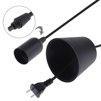 ELECTROPRIME E27 Wire Cap Lamp Holder Chandelier Power Socket with Lampshade & 1.5m Extension Cable, US Plug