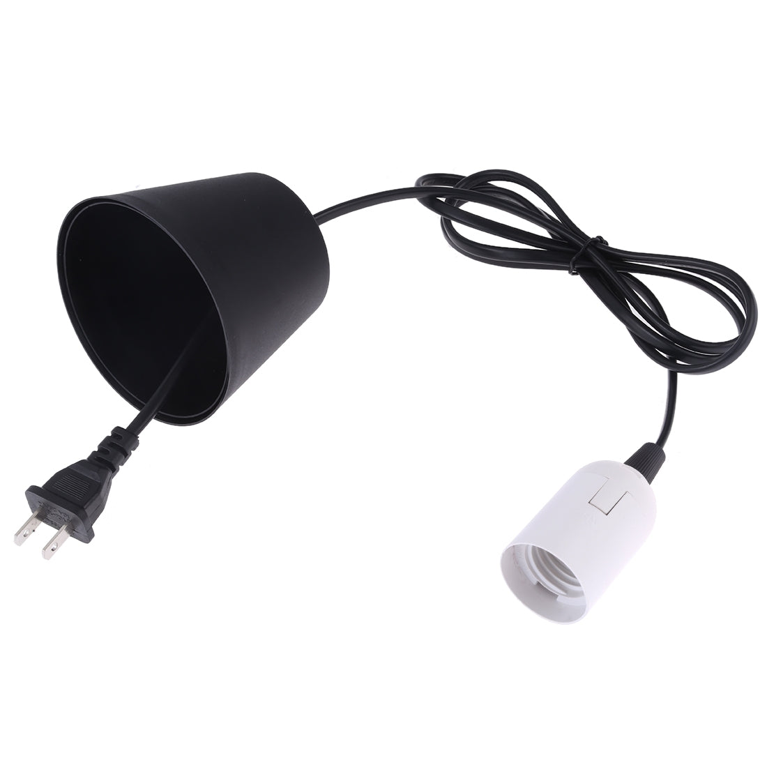 ELECTROPRIME E27 Wire Cap Lamp Holder Chandelier Power Socket with Lampshade & 1.5m Extension Cable, US Plug