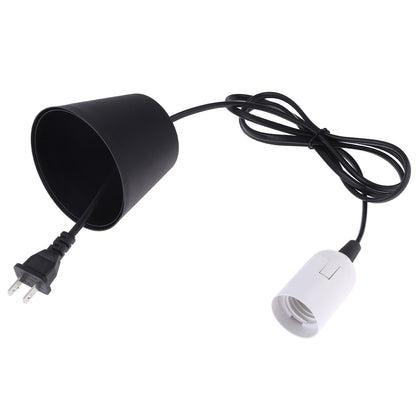 ELECTROPRIME E27 Wire Cap Lamp Holder Chandelier Power Socket with Lampshade & 1.5m Extension Cable, US Plug