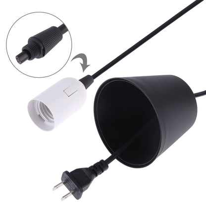 ELECTROPRIME E27 Wire Cap Lamp Holder Chandelier Power Socket with Lampshade & 1.5m Extension Cable, US Plug
