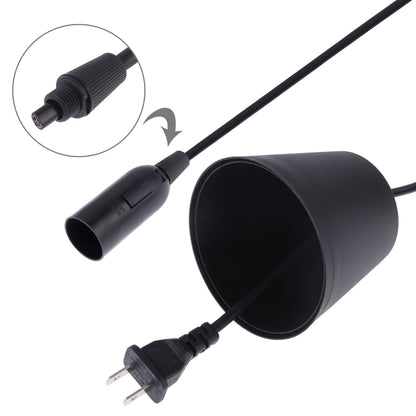 ELECTROPRIME E14 Wire Cap Lamp Holder Chandelier Power Socket with Lampshade & 1.5m Extension Cable, US Plug