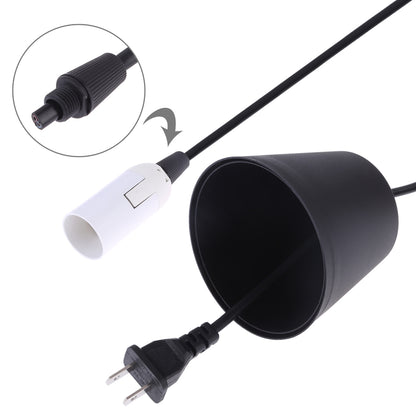 ELECTROPRIME E14 Wire Cap Lamp Holder Chandelier Power Socket with Lampshade & 1.5m Extension Cable, US Plug