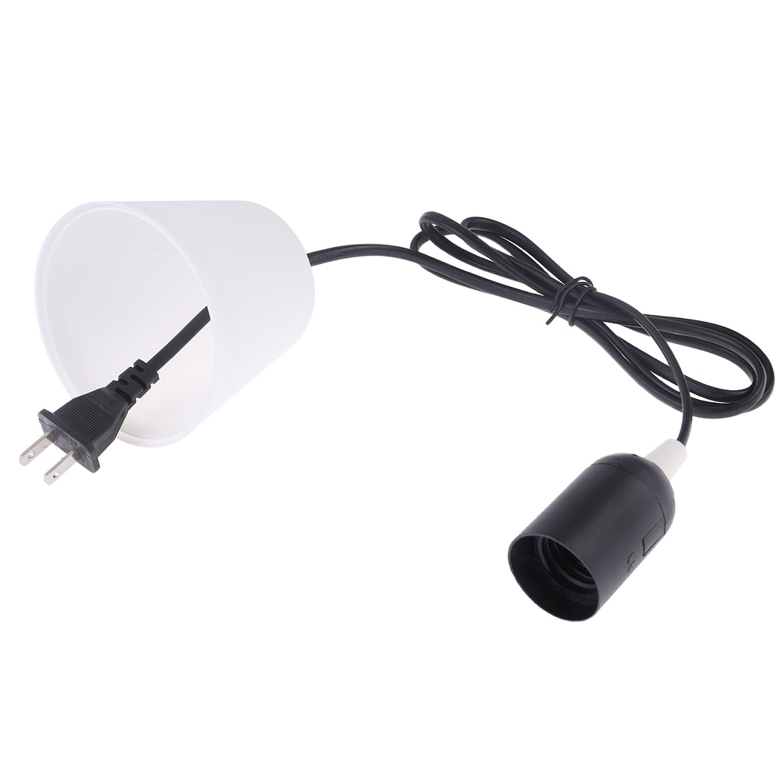 ELECTROPRIME E27 Wire Cap Lamp Holder Chandelier Power Socket with Lampshade & 1.5m Extension Cable, US Plug