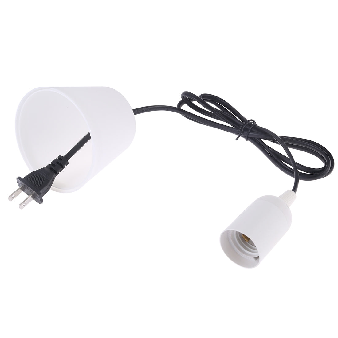 ELECTROPRIME E27 Wire Cap Lamp Holder Chandelier Power Socket with Lampshade & 1.5m Extension Cable, US Plug