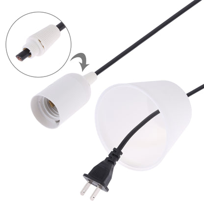 ELECTROPRIME E27 Wire Cap Lamp Holder Chandelier Power Socket with Lampshade & 1.5m Extension Cable, US Plug