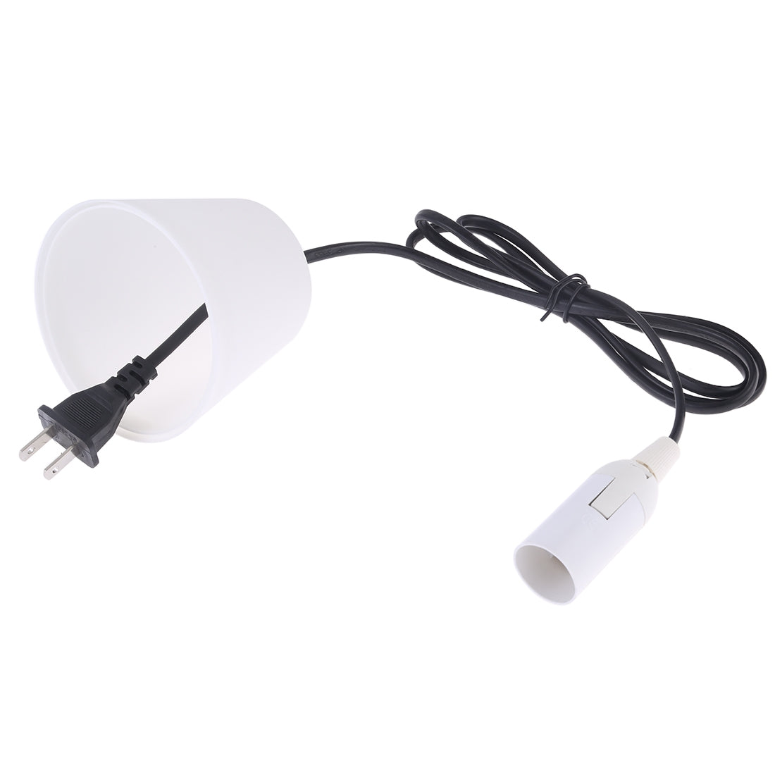 ELECTROPRIME E14 Wire Cap Lamp Holder Chandelier Power Socket with Lampshade & 1.5m Extension Cable, US Plug