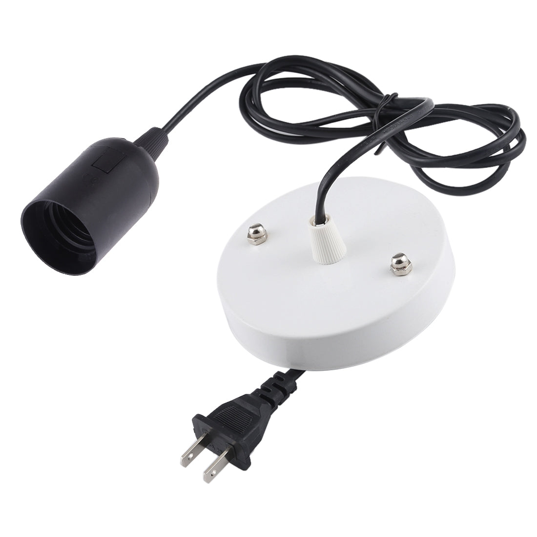 ELECTROPRIME E27 Wire Cap Lamp Holder Chandelier Power Socket with Base & 1.5m Extension Cable, US Plug