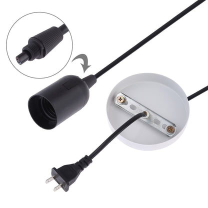 ELECTROPRIME E27 Wire Cap Lamp Holder Chandelier Power Socket with Base & 1.5m Extension Cable, US Plug