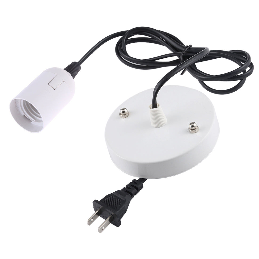 ELECTROPRIME E27 Wire Cap Lamp Holder Chandelier Power Socket with Base & 1.5m Extension Cable, US Plug