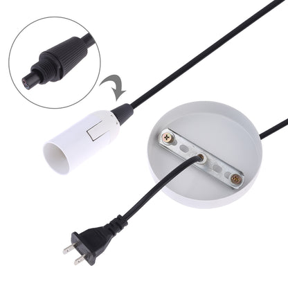 ELECTROPRIME E14 Wire Cap Lamp Holder Chandelier Power Socket with Base & 1.5m Extension Cable, US Plug