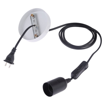 ELECTROPRIME E27 Wire Cap Lamp Holder Chandelier Power Socket with Switch & Base & 1.5m Extension Cable, US Plug
