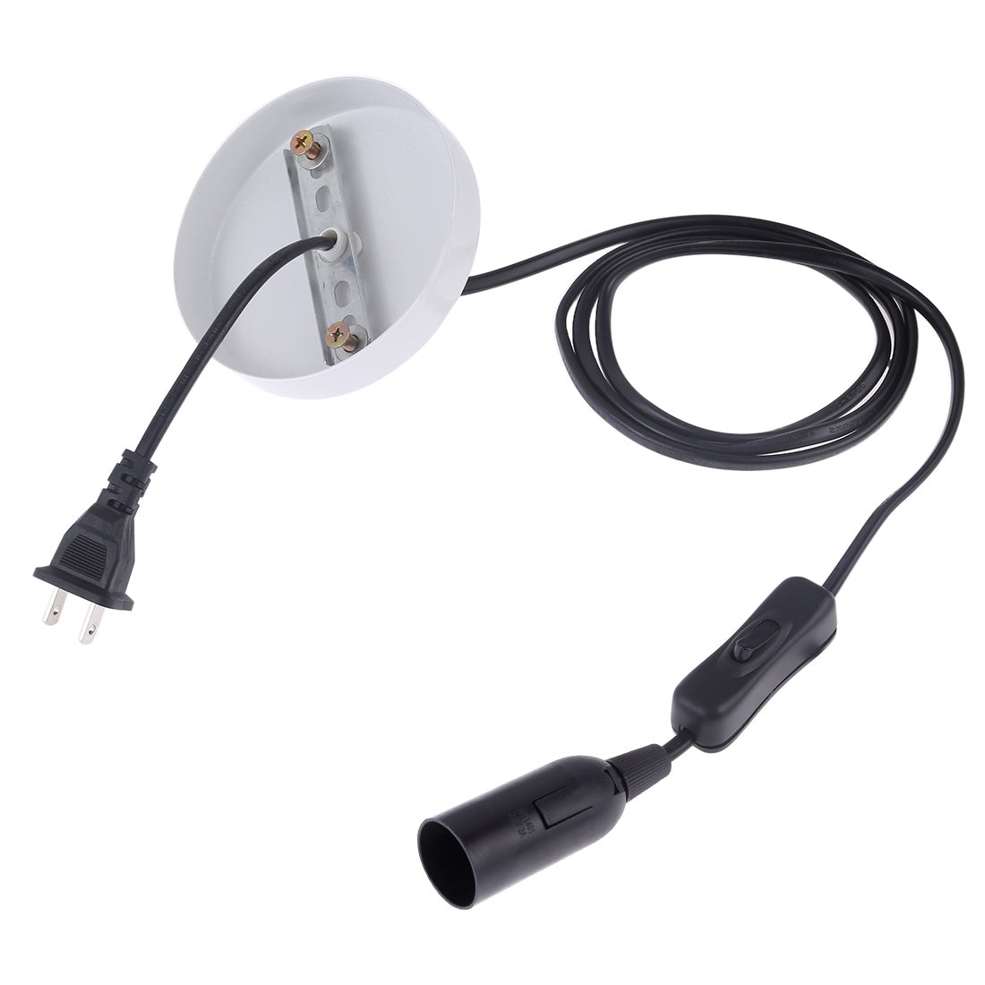 ELECTROPRIME E14 Wire Cap Lamp Holder Chandelier Power Socket with Switch & Base & 1.5m Extension Cable, US Plug