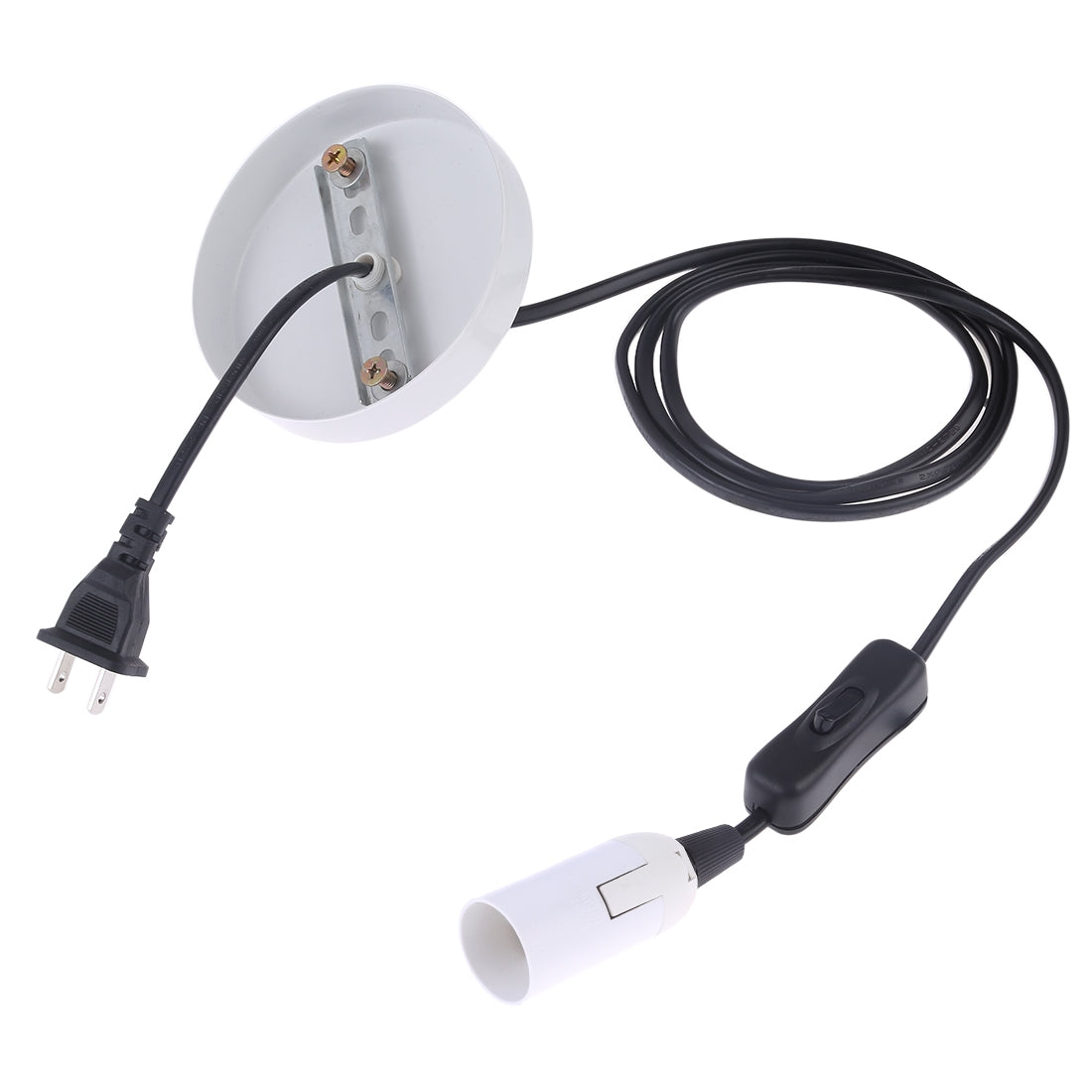 ELECTROPRIME E14 Wire Cap Lamp Holder Chandelier Power Socket with Switch & Base & 1.5m Extension Cable, US Plug