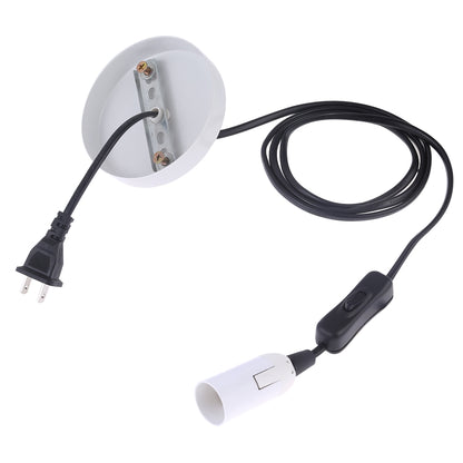 ELECTROPRIME E14 Wire Cap Lamp Holder Chandelier Power Socket with Switch & Base & 1.5m Extension Cable, US Plug