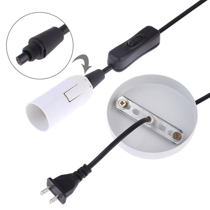 ELECTROPRIME E14 Wire Cap Lamp Holder Chandelier Power Socket with Switch & Base & 1.5m Extension Cable, US Plug