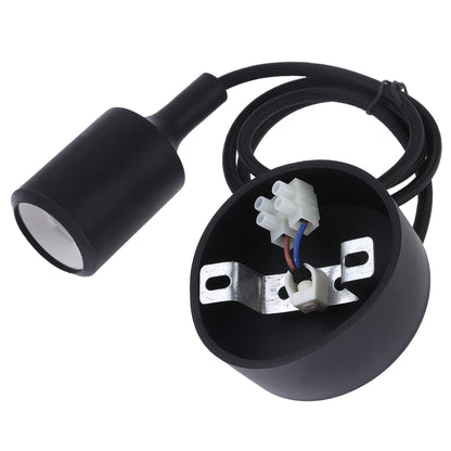 ELECTROPRIME E27 Lamp Holder DIY Ceiling Chandelier Light Bulbs Screw Silicone Base Socket, Cable Length: 1m (Black)