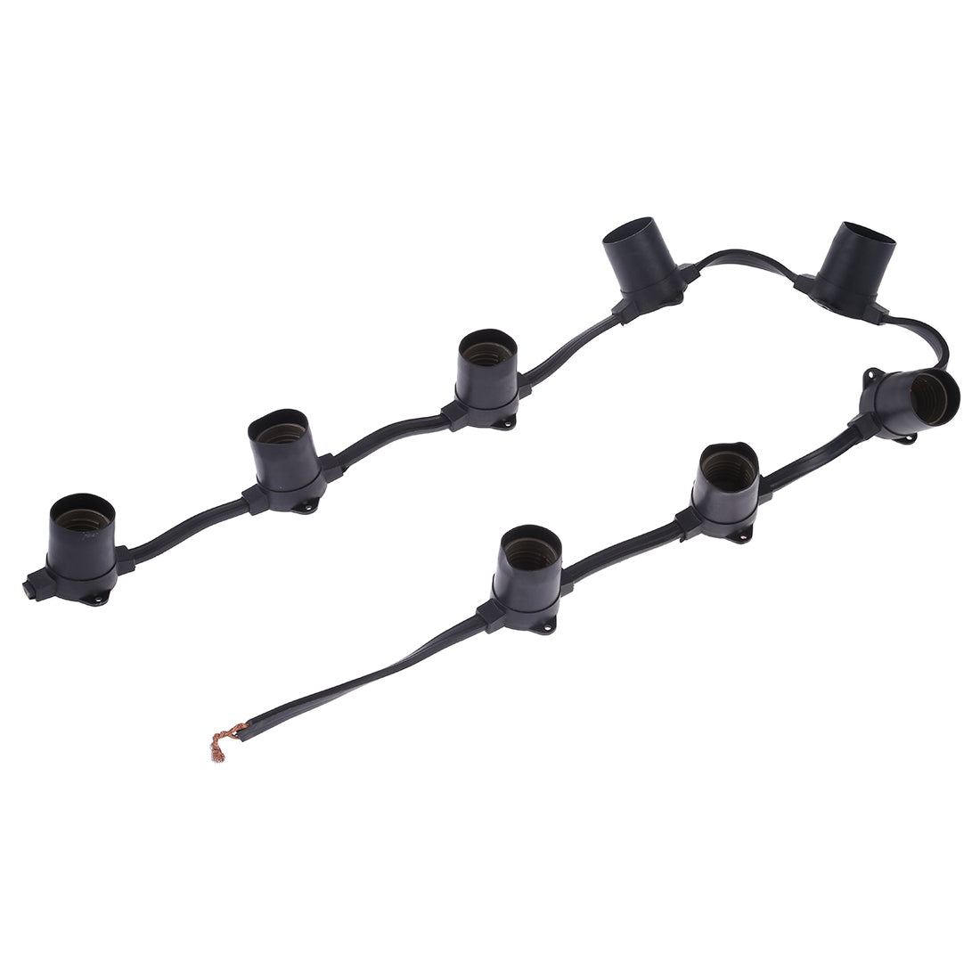 ELECTROPRIME E27 Lamp Holder 8 Heads Hanging Wire Chandelier Lamp Holder Bulb Base Power Cable, Cable Length: 1m (Black)