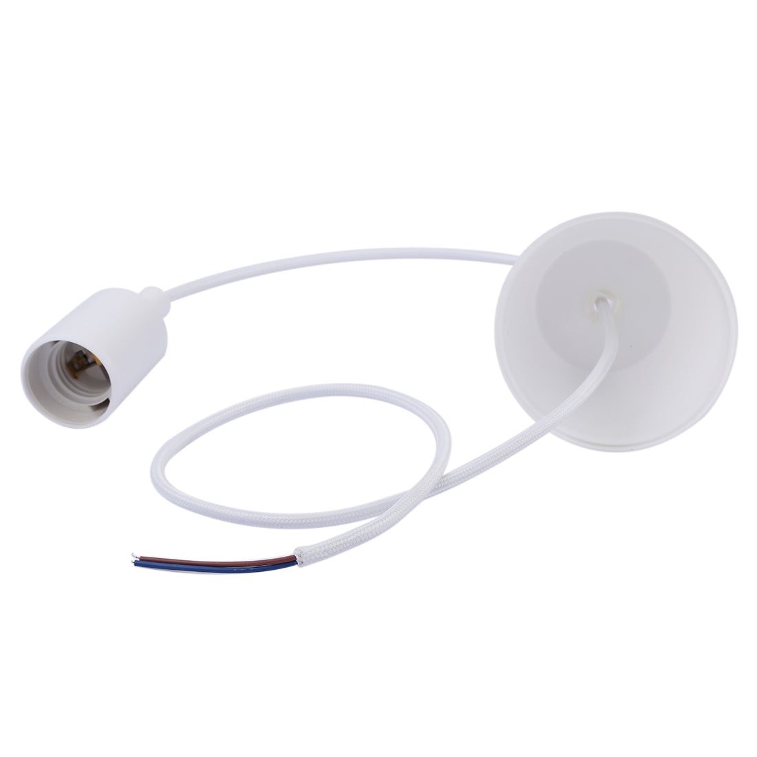 ELECTROPRIME E27 Lamp Holder Hanging Wire Chandelier Lamp Holder Bulb Base Power Cable with Lampshade, Cable Length: 1m(White)