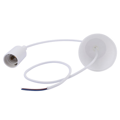 ELECTROPRIME E27 Lamp Holder Hanging Wire Chandelier Lamp Holder Bulb Base Power Cable with Lampshade, Cable Length: 1m(White)