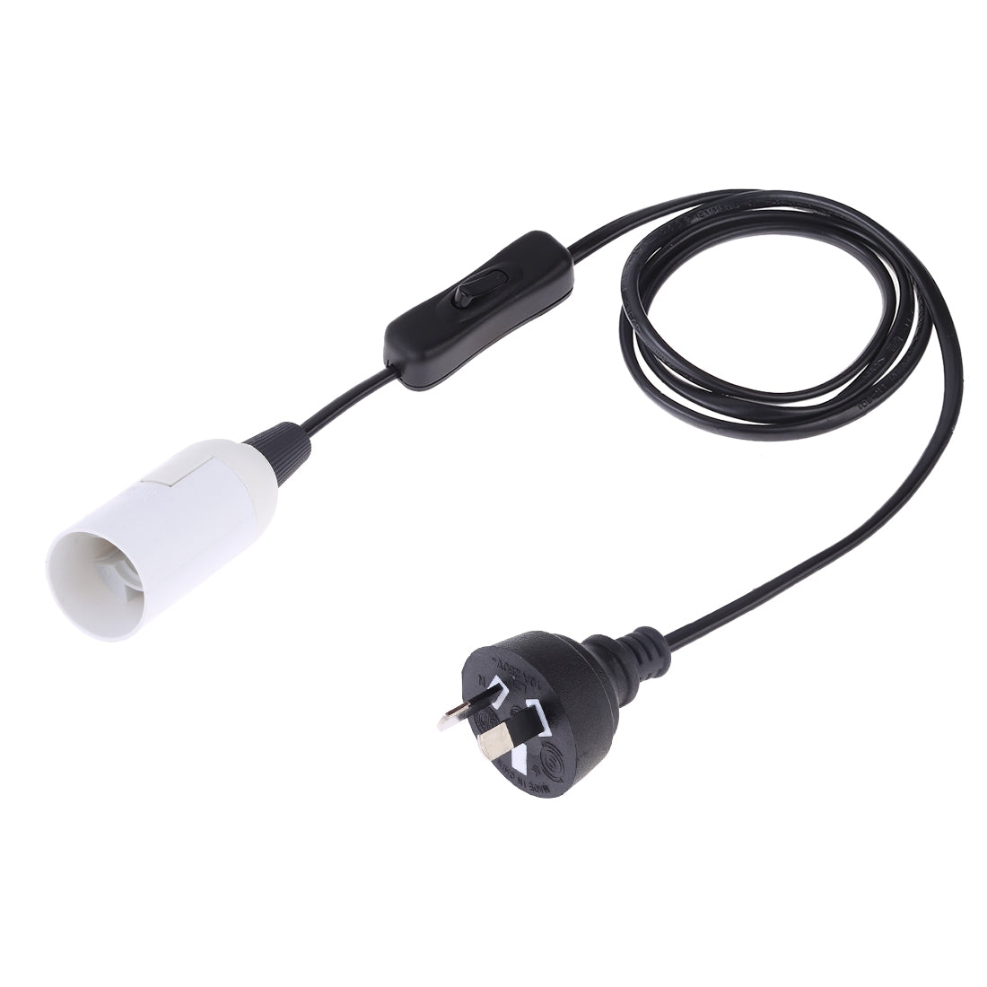ELECTROPRIME E14 Wire Cap Switch Lamp Holder Chandelier Power Socket with 1.2m Extension Cable, AU Plug(White)